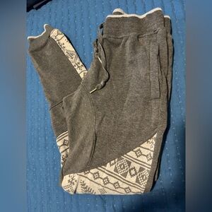 Gray Joggers with Patterned Accents